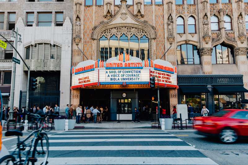 Marquee sign at the Ace Hotel, advertising the Conviction & Courage Gala